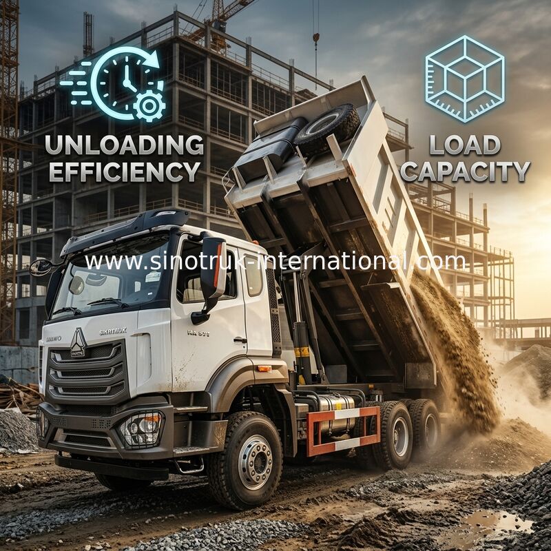 HOWO NX 371HP 6*4 20m3 Camionetto di scarico a sollevamento centrale ad alte prestazioni con efficiente corpo di carico a sollevamento centrale