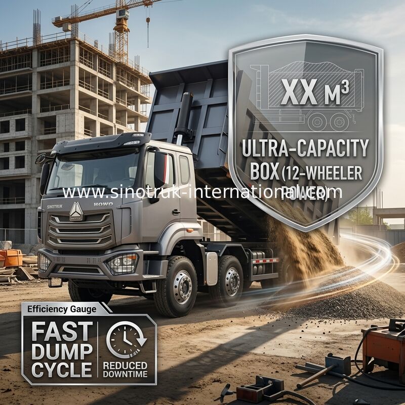 5300*2300*1500mm Cargo Box Heavy Duty Dump Truck per il trasporto fluido del carico RHD / LHD Tipo di guida