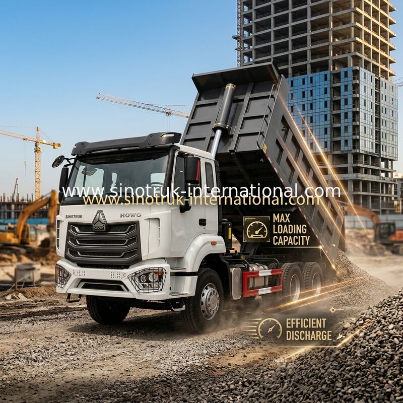 SINOTRUK HOHAN Howo Tipper Dump Truck Chassis Weichai Motore 6 × 4 LHD ZZ3257V384JB1 Modello