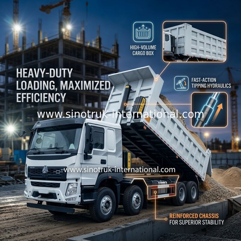 SINOTRUK HOWO 380HP camion a 12 ruote LHD 31 tonnellate 20-30CBM V7-X Cab