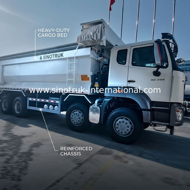Sinotruk HOHAN Nuovo HOWO 8X4 Dump Truck 380hp 12 Ruote Bianco H77L ZZ3317V386JB1R Tipo U