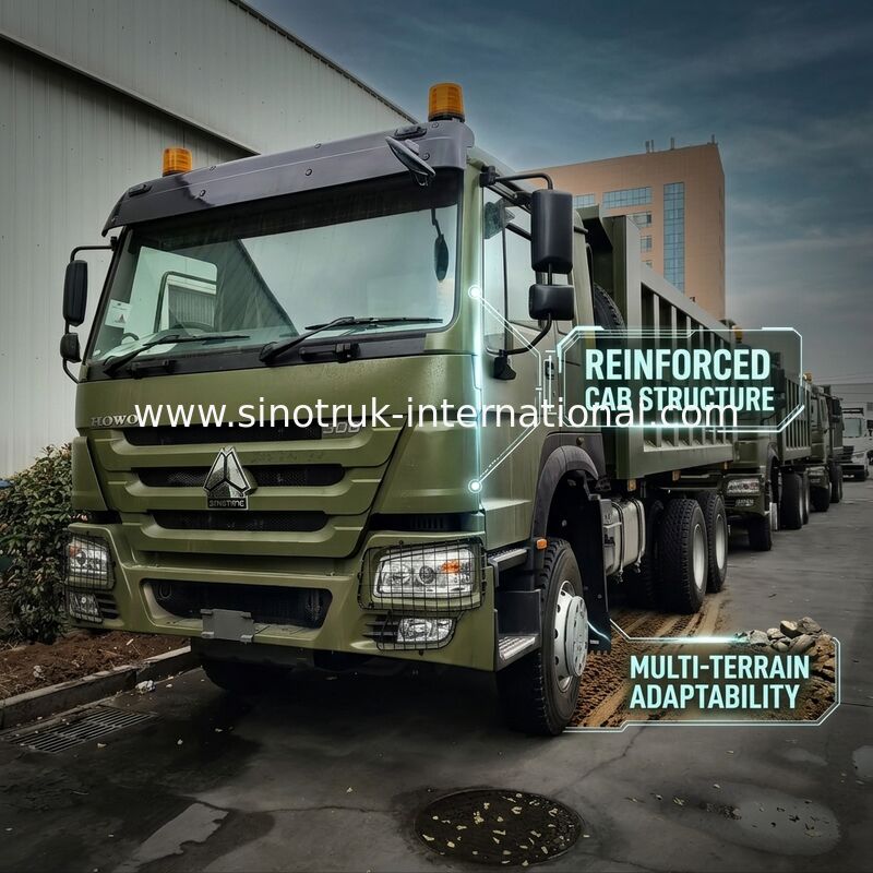 SINOTRUK HOWO 400 CV Green Tipper Dump Truck RHD 6×4 12 ruote Alta potenza
