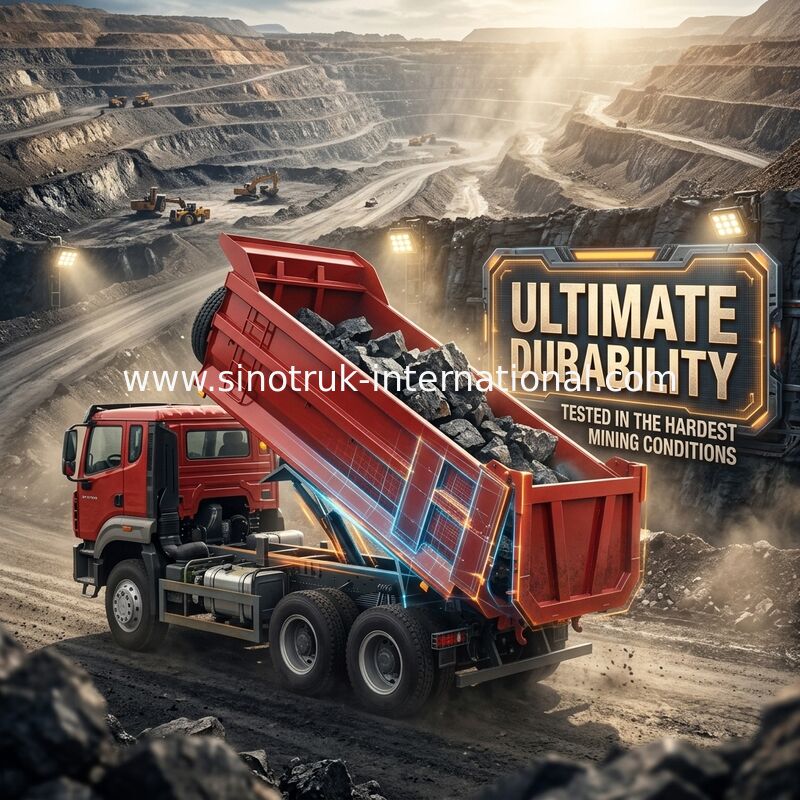 SINOTRUK HOWO N7 Tipper Dump Truck 6 × 4 10 Ruote 380 HP Per l'esportazione Tipo U Facile da scaricare