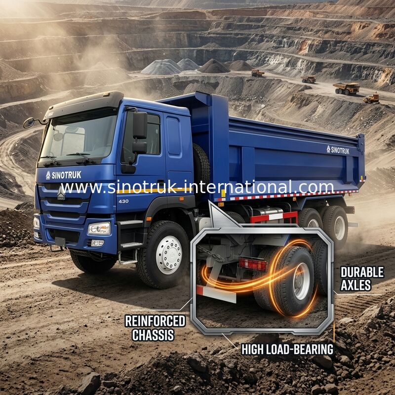 RHD 8×4 12 ruote ZZ3317V3847B1R Alta potenza Basso consumo di carburante380HP Blu HOWO Tipper Truck