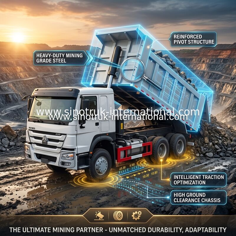 ZZ3257V3847B1 Alta potenza di cavalli HOWO Tipper Truck 6×4 10 ruote 400 HP Basso consumo di carburante