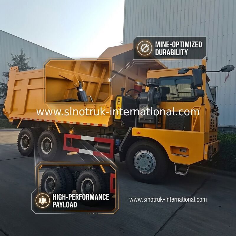 SINOTRUK Tipper Dump Truck resistente LHD con giallo di scheletro ad alta resistenza unilaterale della carrozza