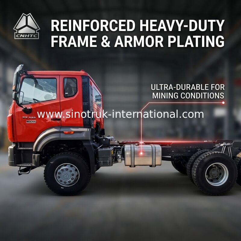 Sinotruk Nuovo Howo Tipper Dump Truck Chassis Weichai Motore 6 × 4 LHD Orange Color