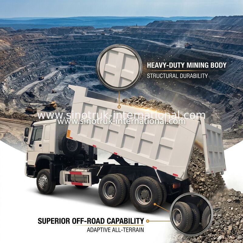 Sinotruk Howo Used Tipper Dump Trucks 371Hp O 375 HP 6 × 4 Rinnovamento