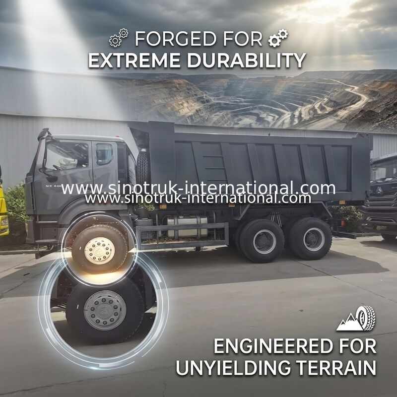 Nuova Howo E7 carrozza nera di SINOTRUK HOWO Tipper Dump Truck LHD 6X4 371HP
