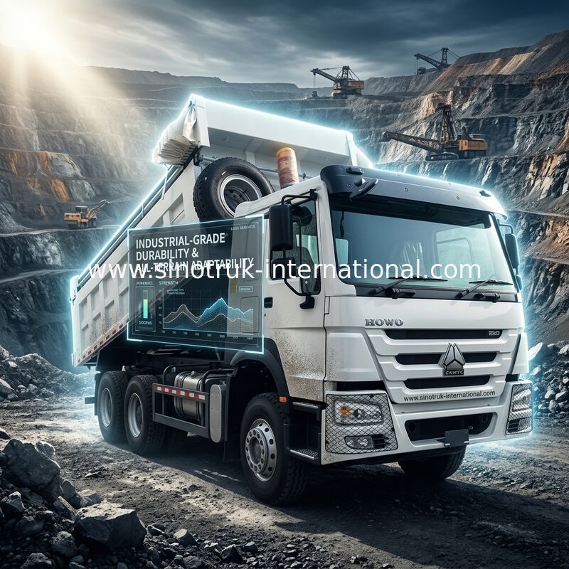 Sinotruk Howo Tipper Dump Truck 380Hp 6 × 4 20CBM Bianco Con Tarpaulin Automatico