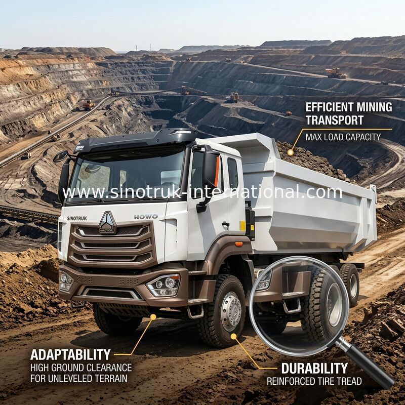 Autocarro con cassone ribaltabile della carrozza LHD 12wheels 8X4 400HP di HOWO N7 per l'estrazione mineraria del tipo di U
