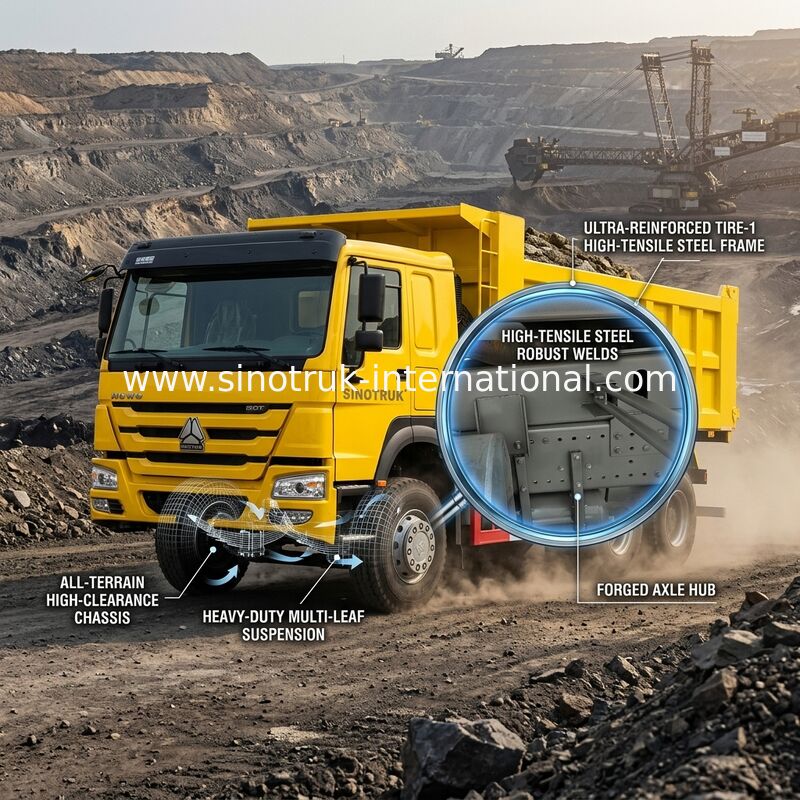 10 alto consumo di cavalli vapore 400HP HOWO Tipper Dump Truck Low Fuel delle ruote