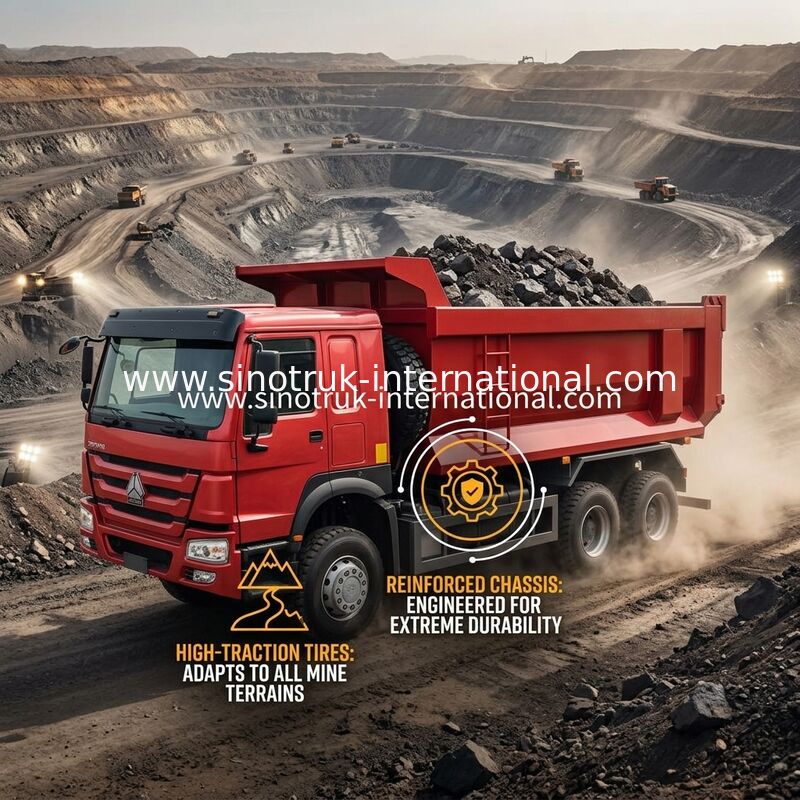 Sinotruk Howo Tipper Dump Truck 380Hp 6 × 4 20CBM U Tipo Box 10 Ruote