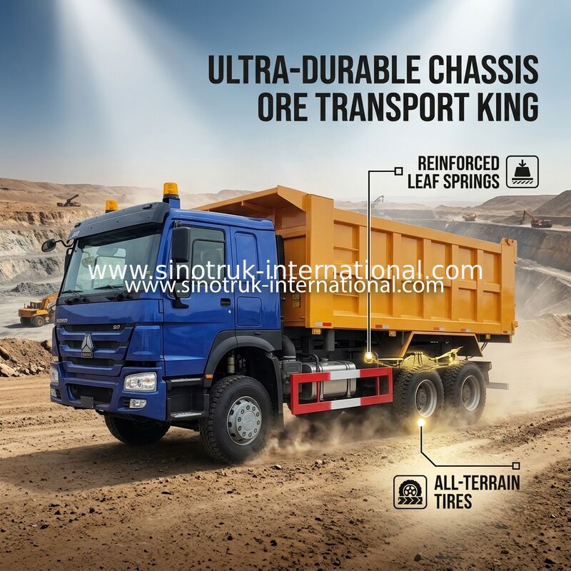 Alte ruote di cavalli vapore 400HP HOWO Tipper Dump Truck LHD 6×4 10
