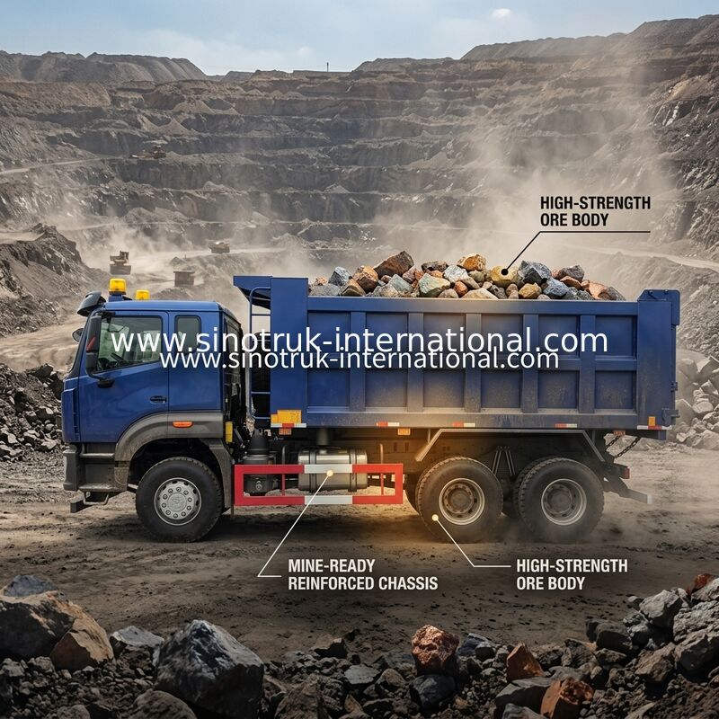 × 4 delle ruote 400Hp 6 di Sinotruk N7 Tipper Dump Truck 10 con la luce di avvertimento