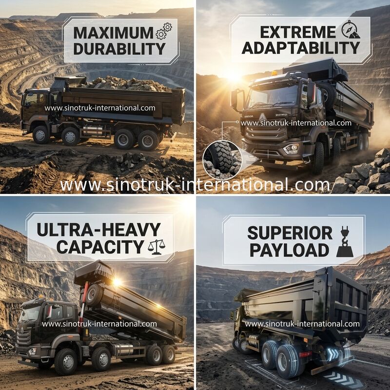 Estrazione mineraria nera Tipper Dump Truck 20-50Tons 8 x di Howo euro 4 2 400Hp