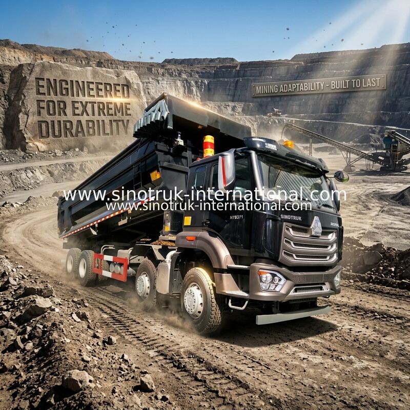 Ruote N7 nero ZZ3317V386JB1R di Sinotruk HOWO Tipper Dump Truck 8X4 371hp 12