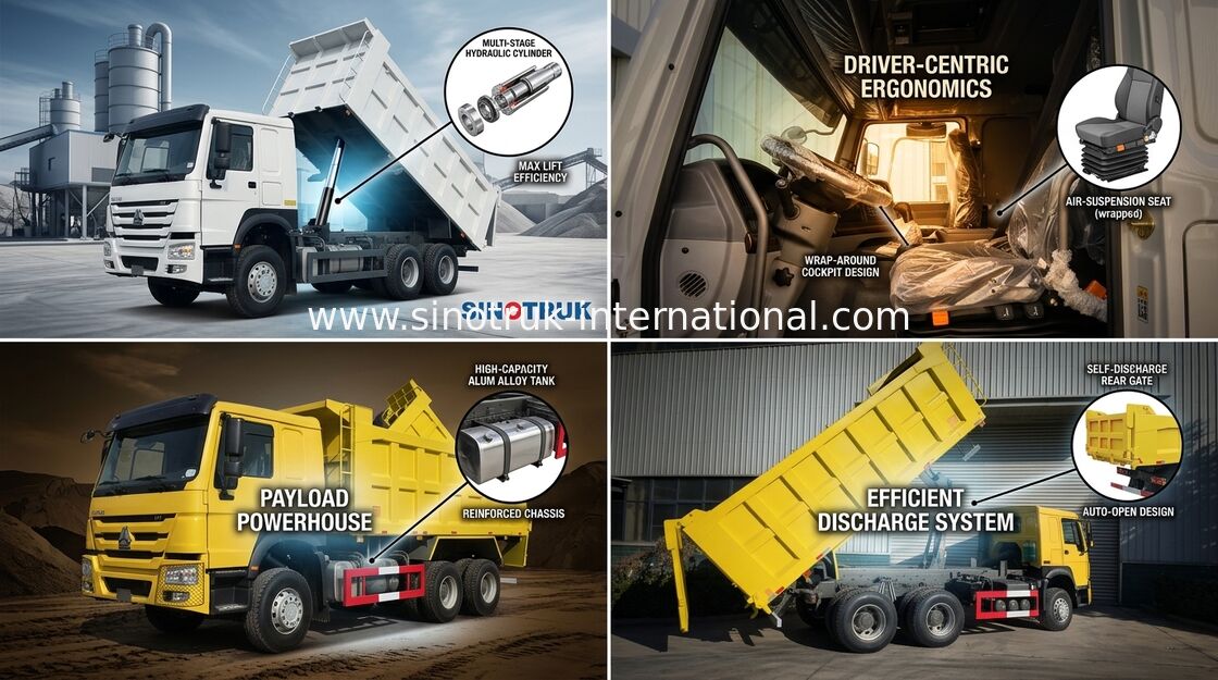 Sinotruk 400hp di Howo 6 x 4 10 delle ruote sollevamento medio di Tipper Dump Truck