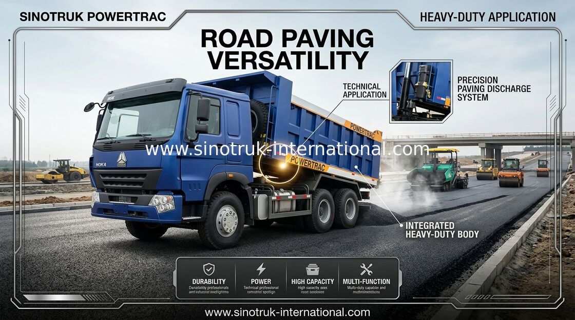 10 autocarro con cassone ribaltabile delle ruote SINOTRUK LHD 371 HP HYVA di 20CBM 30 - 40 cilindro idraulico di tonnellata