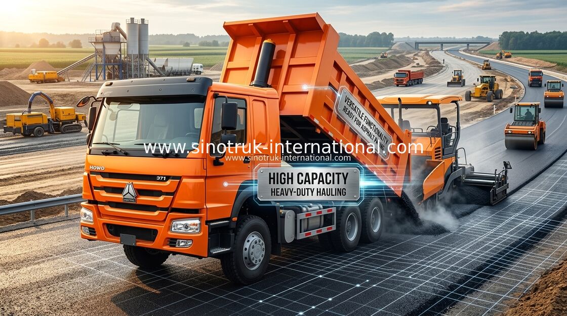 Capacità di carico arancio delle ruote LHD di HP 12 dell'autocarro con cassone ribaltabile di Sinotruk Howo 371 alta