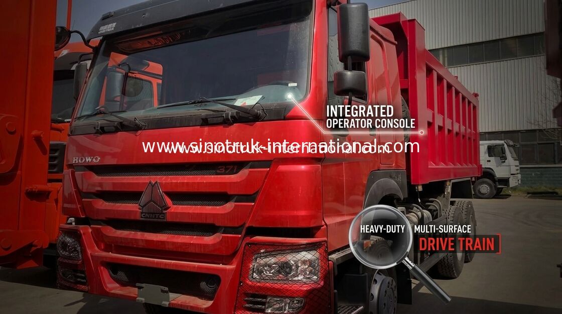 Tipo dell'autocarro con cassone ribaltabile di colore rosso SINOTRUK HOWO 6x4 266HP LHD