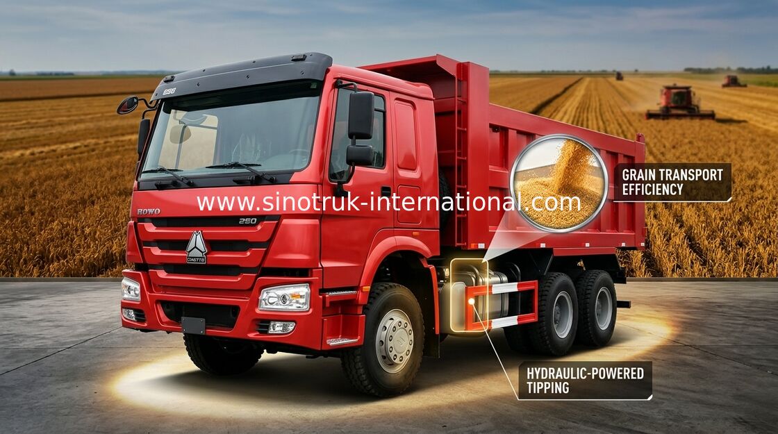 Autocarro con cassone ribaltabile del ribaltatore di SINOTRUK HOWO con la cabina sospensione dell'aria di galleggiante di 4 punti