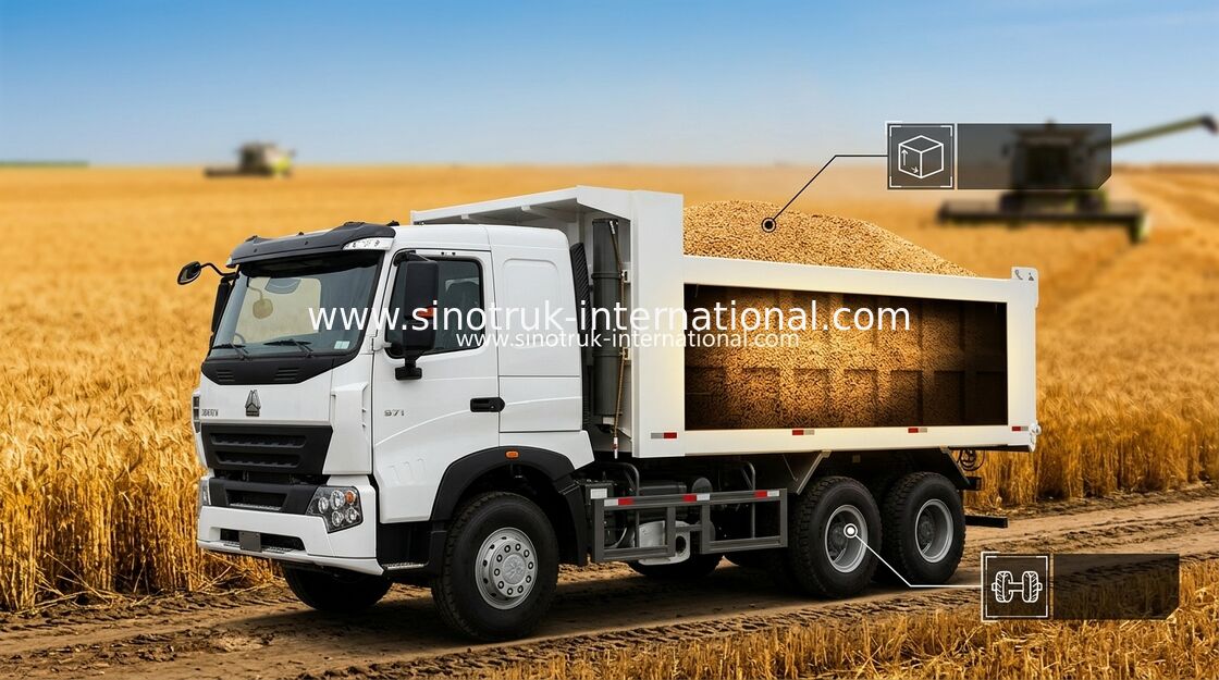 Autocarro con cassone ribaltabile commerciale del ribaltatore di SINOTRUK HOWO A7 30 - 40 tonnellate per costruzione