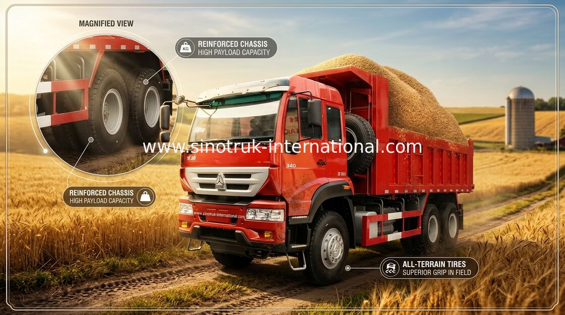 30 - 40 tonnellate di 6X4 LHD del ribaltatore di autocarro con cassone ribaltabile con il cilindro idraulico di sollevamento anteriore 10-25CBM