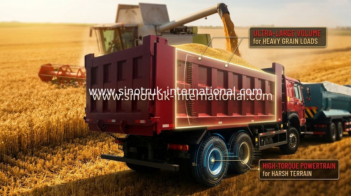 Tonnellata 10-25CBM ZZ3257N3647A dell'autocarro con cassone ribaltabile del ribaltatore di Sinotruk Howo 6X4 LHD 371HP 25