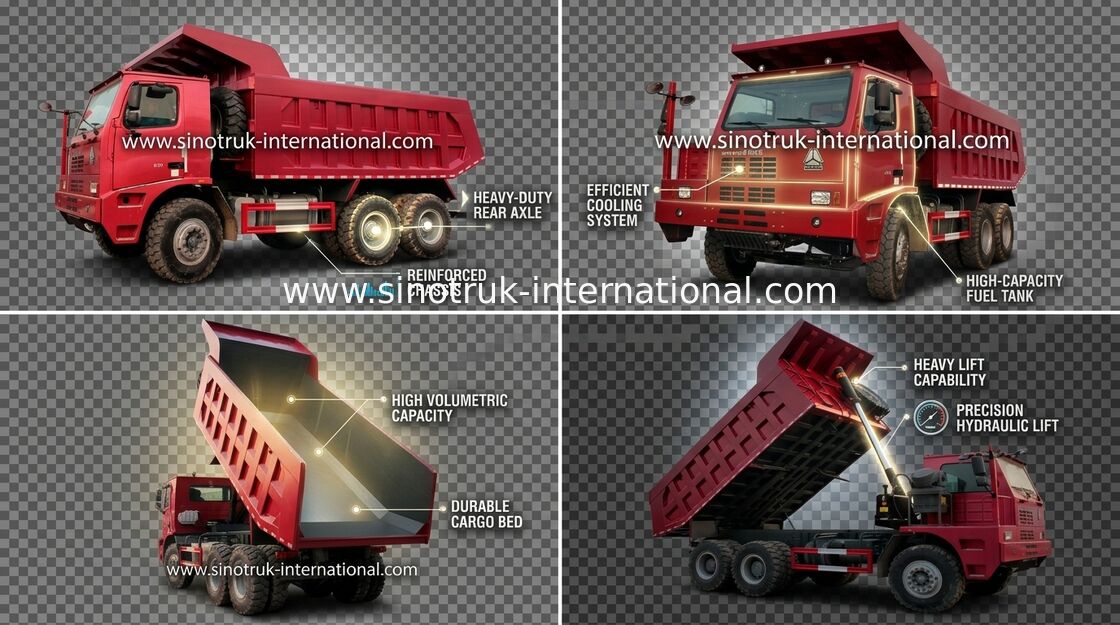 Autocarro con cassone ribaltabile del ribaltatore SINOTRUK HOWO 70 LHD estraente 6X4 371HP 70tons ZZ5707S3840AJ