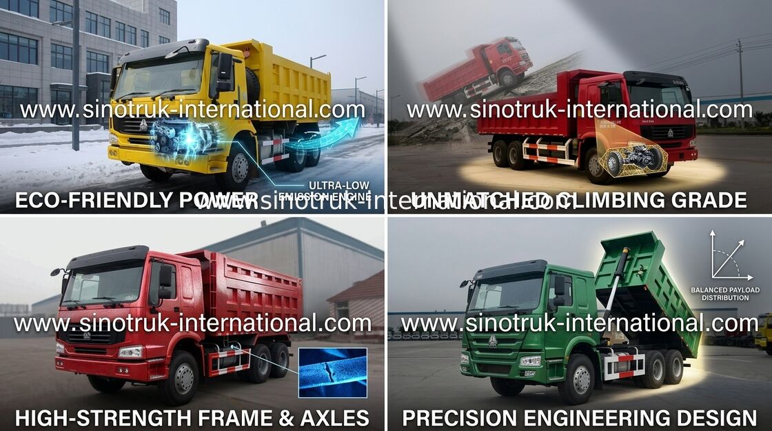 Autocarro con cassone ribaltabile del ribaltatore di SINOTRUK HOWO 10wheels LHD 371HP 25tons 10-25CBM ZZ3257N3847A