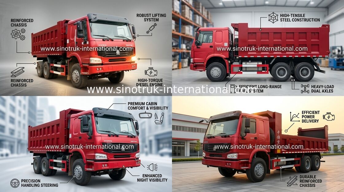 Merci ZZ3257N3647A del carico 30tons dell'autocarro con cassone ribaltabile del ribaltatore di SINOTRUK HOWO 6X4 10-25cbm