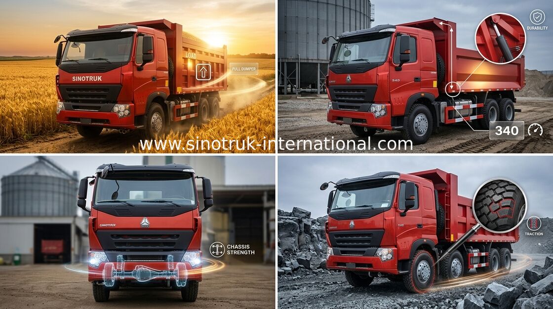 Motore dell'autocarro con cassone ribaltabile del ribaltatore di SINOTRUK HOWO A7 371HP per l'estrazione mineraria dello ZZ3257N3847N1