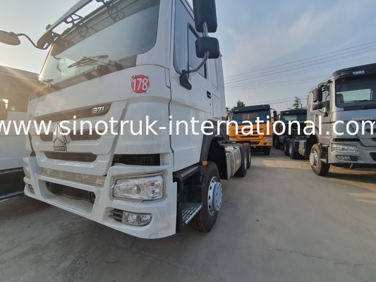 HOWO A7 Camion-trattore usato LHD 6X4 Euro 2 371 CV con sterzo idraulico azionato Bianco