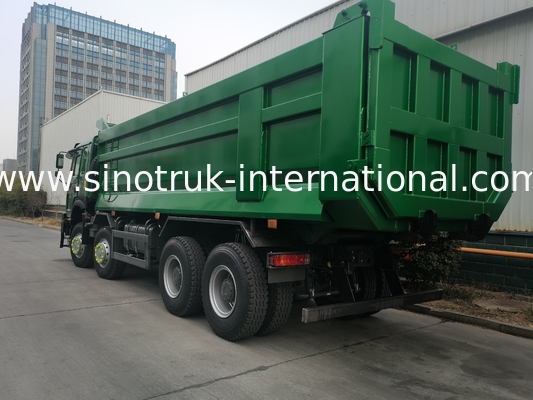 SINOTRUK HOWO 400HP 8X4 Autocarro Ribaltabile per Costruzioni con Cabina Anteriore Vecchia Faccia Fantasma e Paraurti Militare, Cassone a U