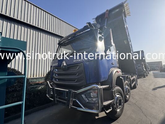 Sinotruk HOHAN Nuovo HOWO 8X4 Dump Truck 371hp H77L Cabina Blu Con telone elettrico RHD