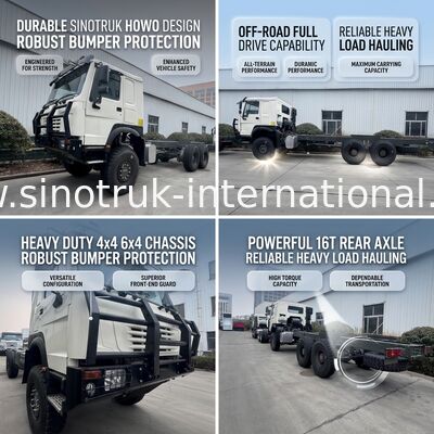 SINOTRUK HOWO 6x6 Camion a trazione completa Chassis Cargo Chassis Con paraurti