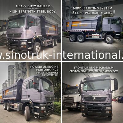 SINOTRUK HOWO TX Autocarro con ribaltabile con potente motore da 380 CV, carico utile da 30-40 tonnellate e sistema di sollevamento centrale