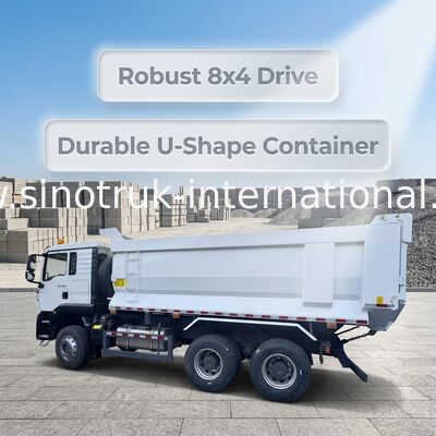 SINOTRUK HOWO TX Modello 380HP LHD Tipper Dump Truck 6X4 Utype Container Bianco
