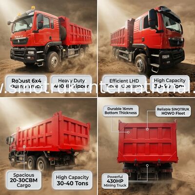 HOWO ZZ3257V384GB1 Camionetto di scarico a gomma 400 CV 6x4 LHD