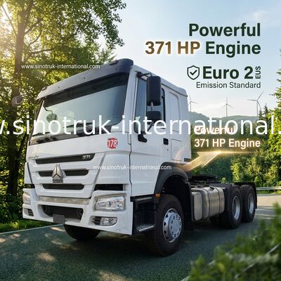 HOWO A7 Camion-trattore usato LHD 6X4 Euro 2 371 CV con sterzo idraulico azionato Bianco