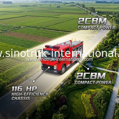 2CBM 4X2 116 HP Camionetto antincendio Agricoltura Camionetto pompiere per paesaggi
