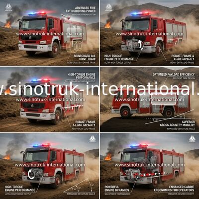 Veicoli di estinzione di incendio del serbatoio di acqua 8-12 CBM 290 veicoli di soccorso di emergenza di HP