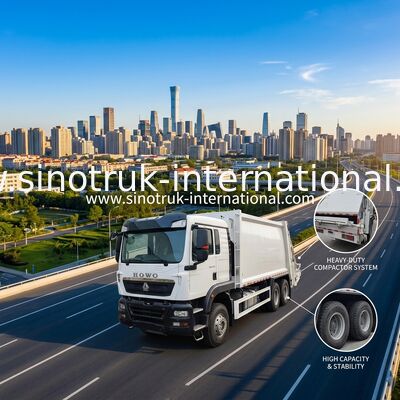 Camionetto per la spazzatura a compressione da 18 m3 con motore da 371 CV e pneumatici pesanti per una gestione efficiente dei rifiuti