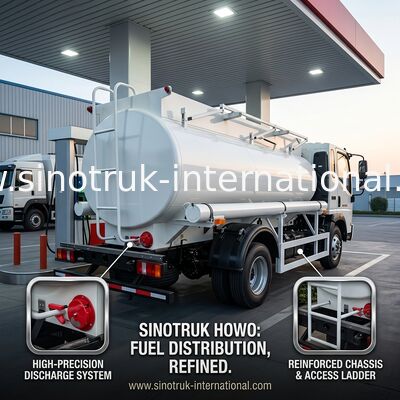 SINOTRUK HOWO 4X2 6 ruote Cisterna petrolifera 5-6CBM Cisterna singola con flussometro