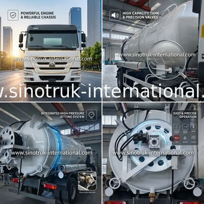 Carro armato settico del camion di aspirazione delle acque luride del pulsometro che pulisce 16CBM LHD 290HP