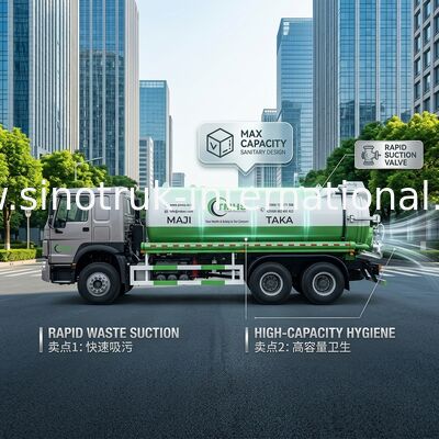 Pompa a vuoto Camion aspiratore di fognature Camion per la pulizia dei serbatoi settici 20CBM LHD 380 CV
