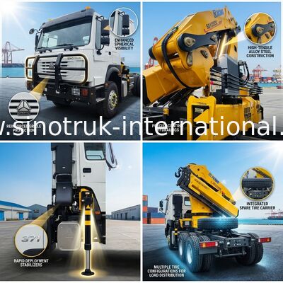 Your All-in-One Workhorse: HOWO 371HP 6x4 with XCMG 12T Crane