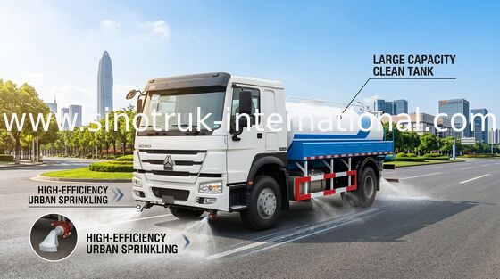 Camion di serbatoio di acqua della costruzione di SINOTRUK HOWO 10CBM con il gigante di rotazione di 360 gradi