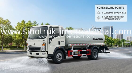 Gamma di spruzzatura del camion di serbatoio di acqua della luce di SINOTRUK LHD 5-8CBM largamente